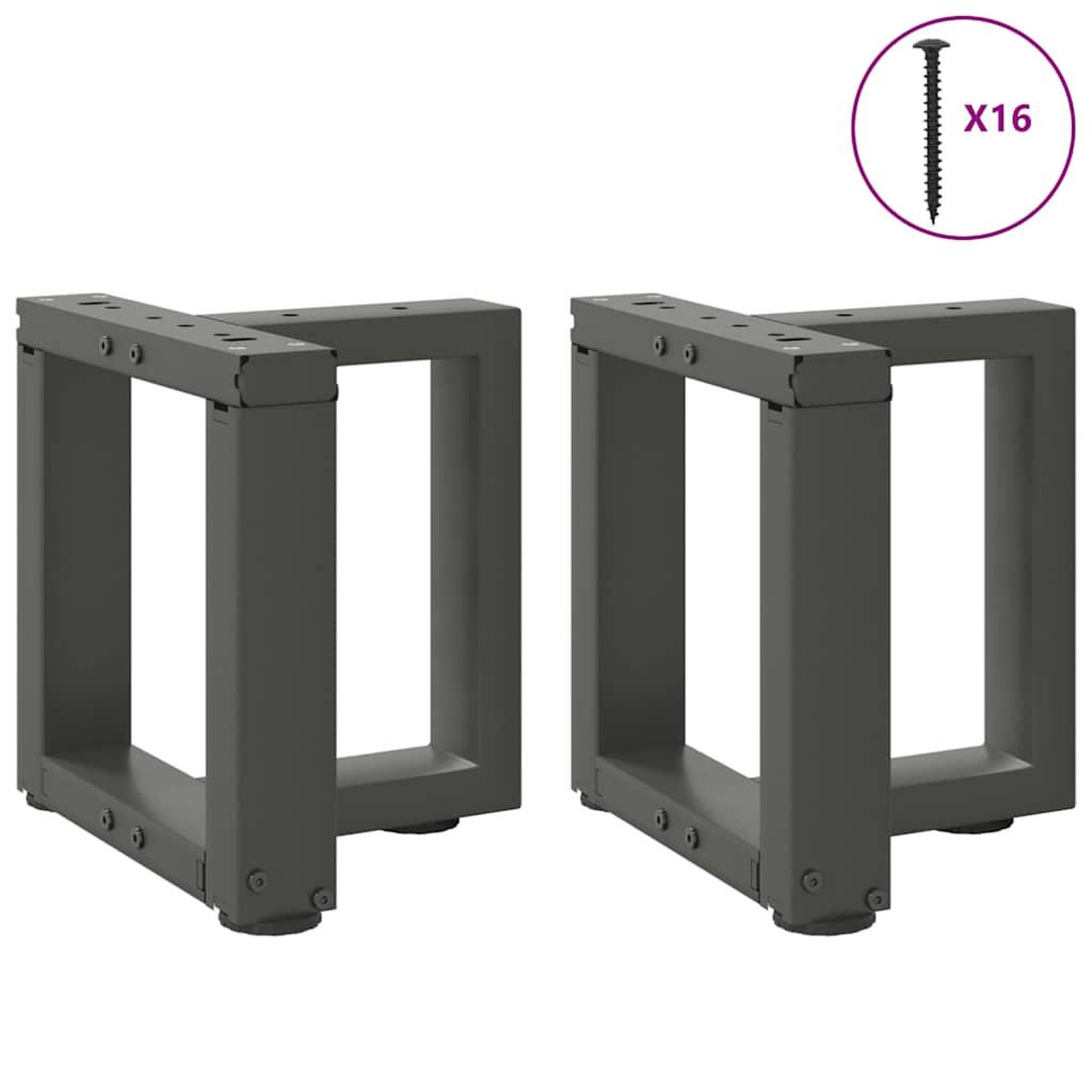 Voir la diapositive 5 : VIDAXL Pieds de table basse forme de T 2pcs anthracite 30x25x(30-31)cm