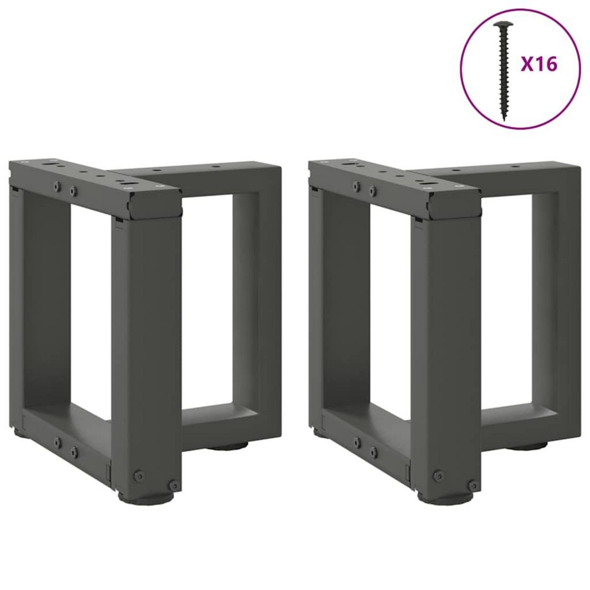 VIDAXL Pieds de table basse forme de T 2pcs anthracite 30x25x(30-31)cm