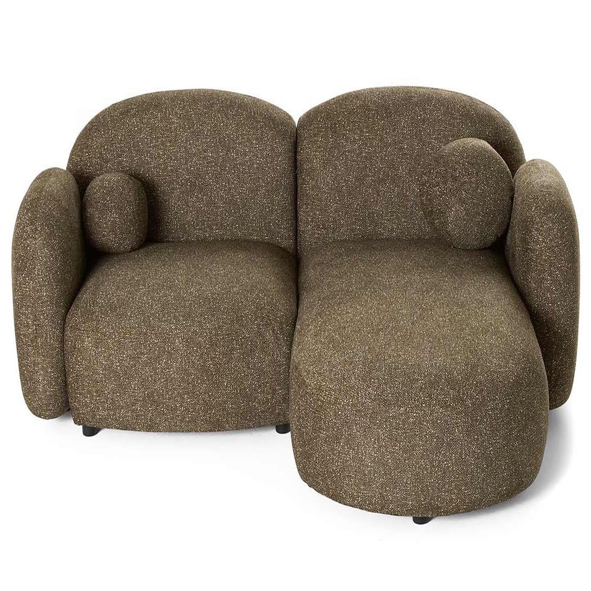 Voir la diapositive 2 : LISA DESIGN Velris - canapé d'angle droit 3 places en tissu moucheté