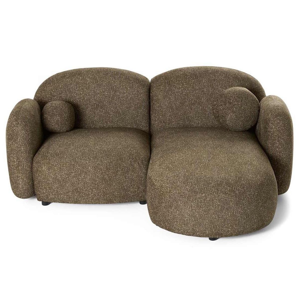 LISA DESIGN Velris - canapé d'angle droit 3 places en tissu moucheté