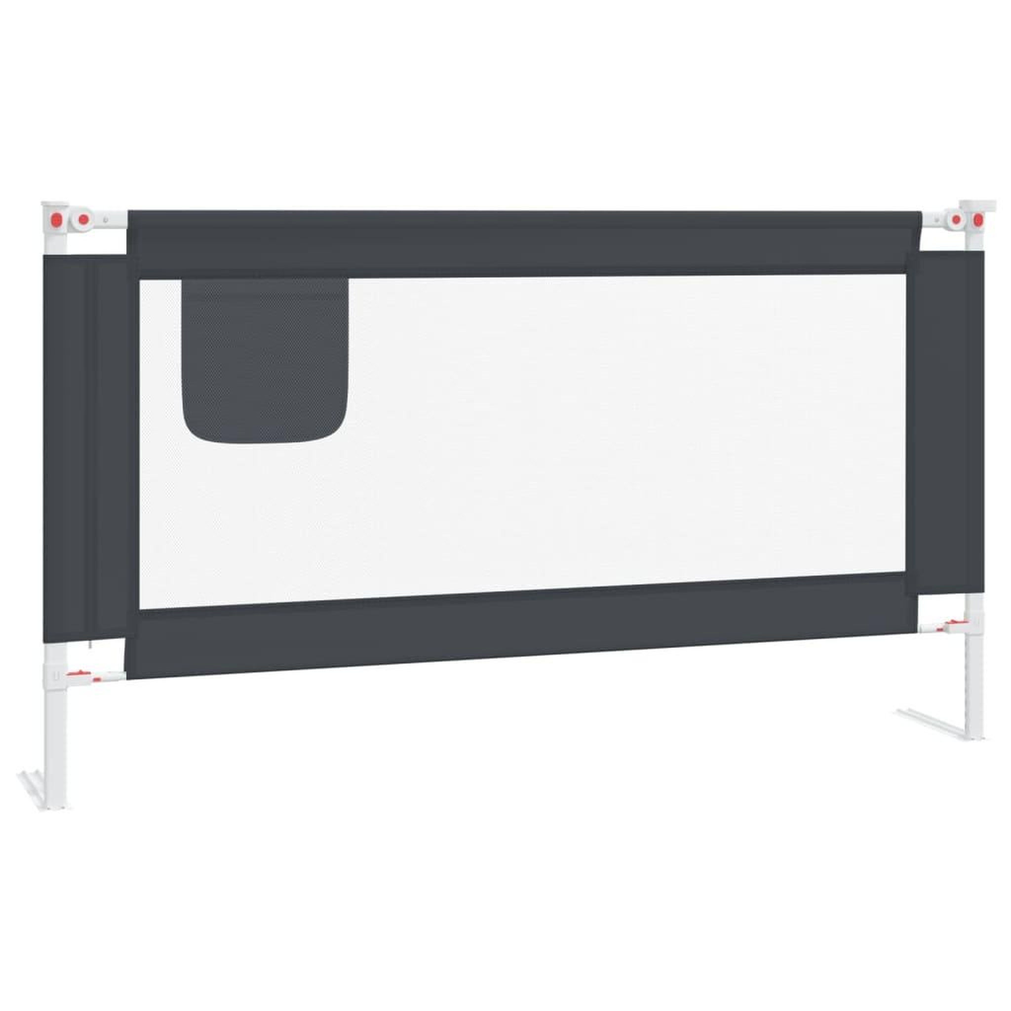 Voir la diapositive 2 : VIDAXL Barriere de securite de lit d'enfant Gris fonce 150x25 cm Tissu