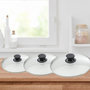 Voir la diapositive 2 : ELO Set de 3 couvercles de cuisson en verre 20 cm 24 cm et 28 cm Elo