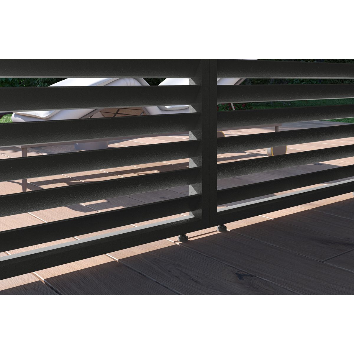 Panneau brise-vue Aluminium Pergola Bioclimatique OMBREA® - largeur 1 m - Anthracite - ventelles horizontales