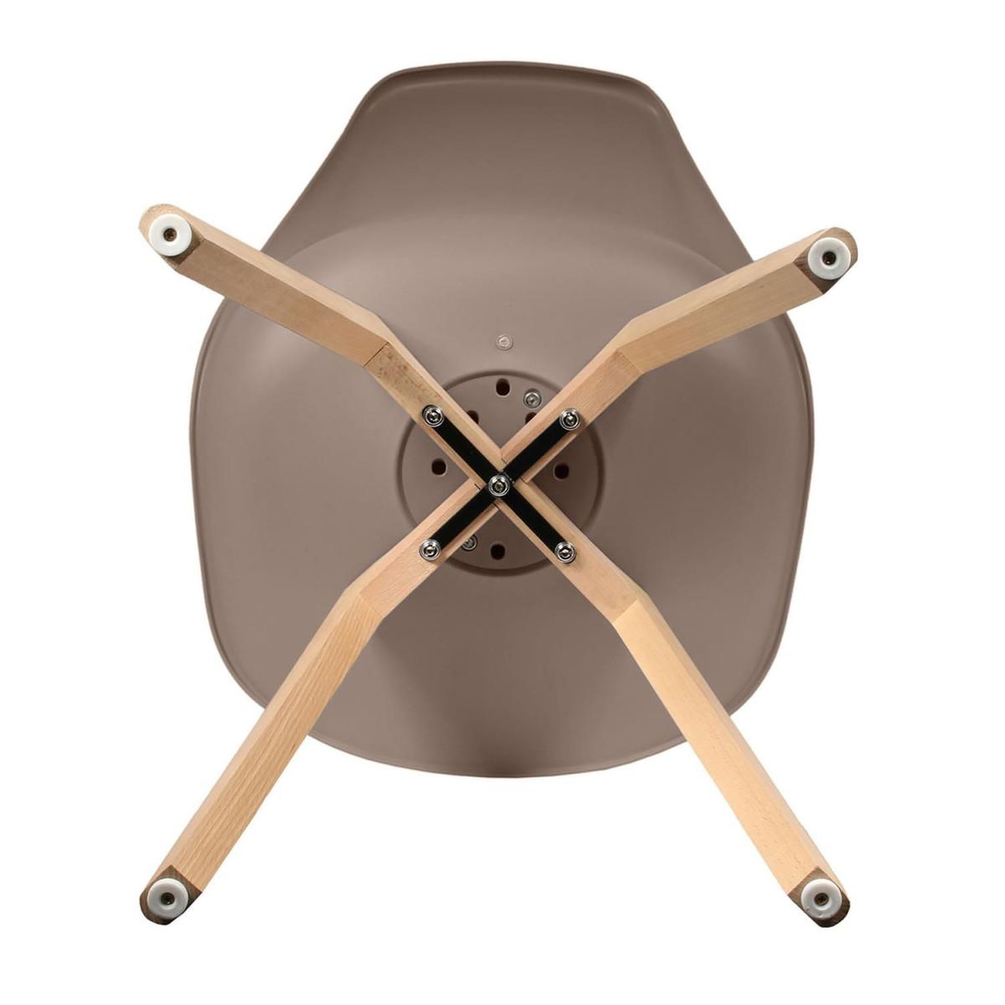 Voir la diapositive 6 : The Home Deco Factory Lot de 4 chaises scandinave  coquil  81cm taupe