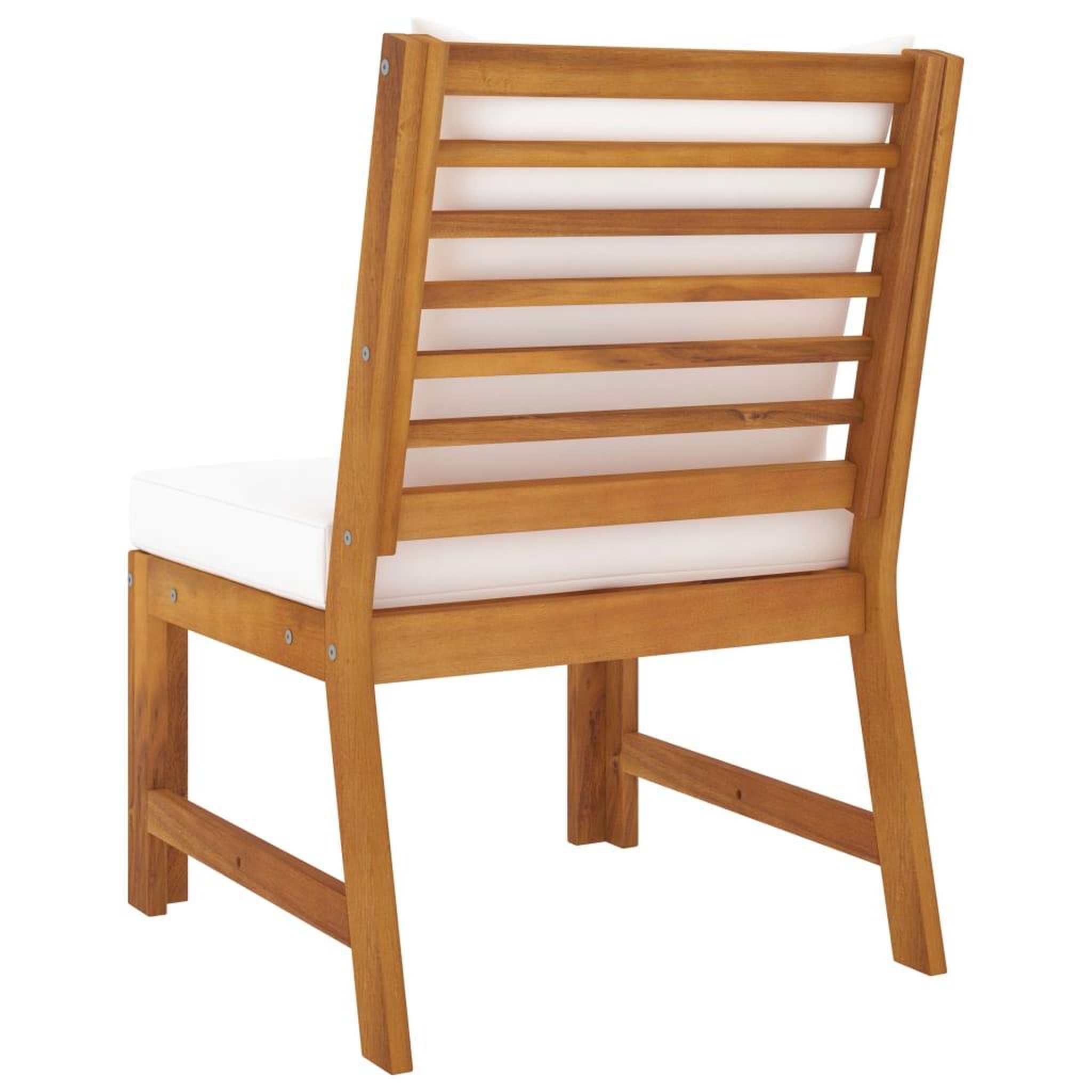 Voir la diapositive 4 : VIDAXL Canape central sectionnel et coussin creme Bois d'acacia massif