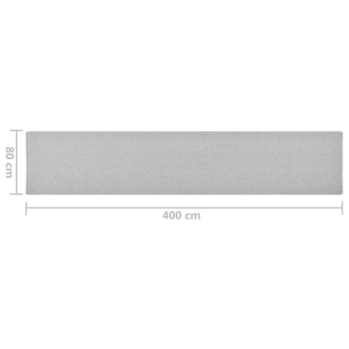 VIDAXL Tapis de couloir Gris clair 80x400 cm