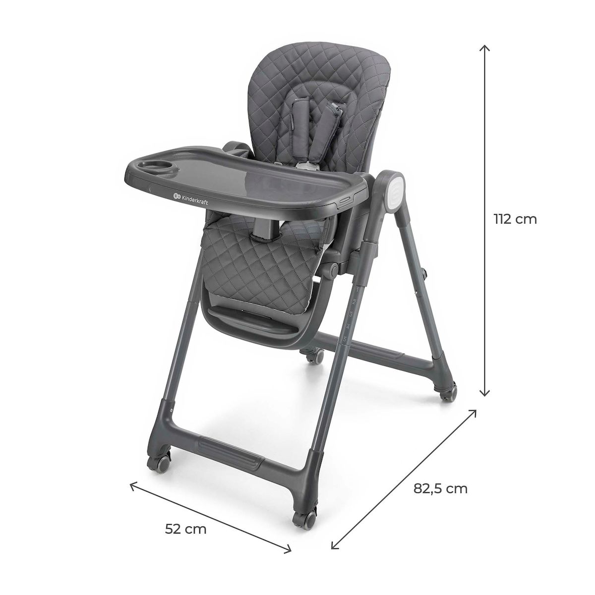 KINDERKRAFT Chaise haute évolutive 3 en 1 réglable