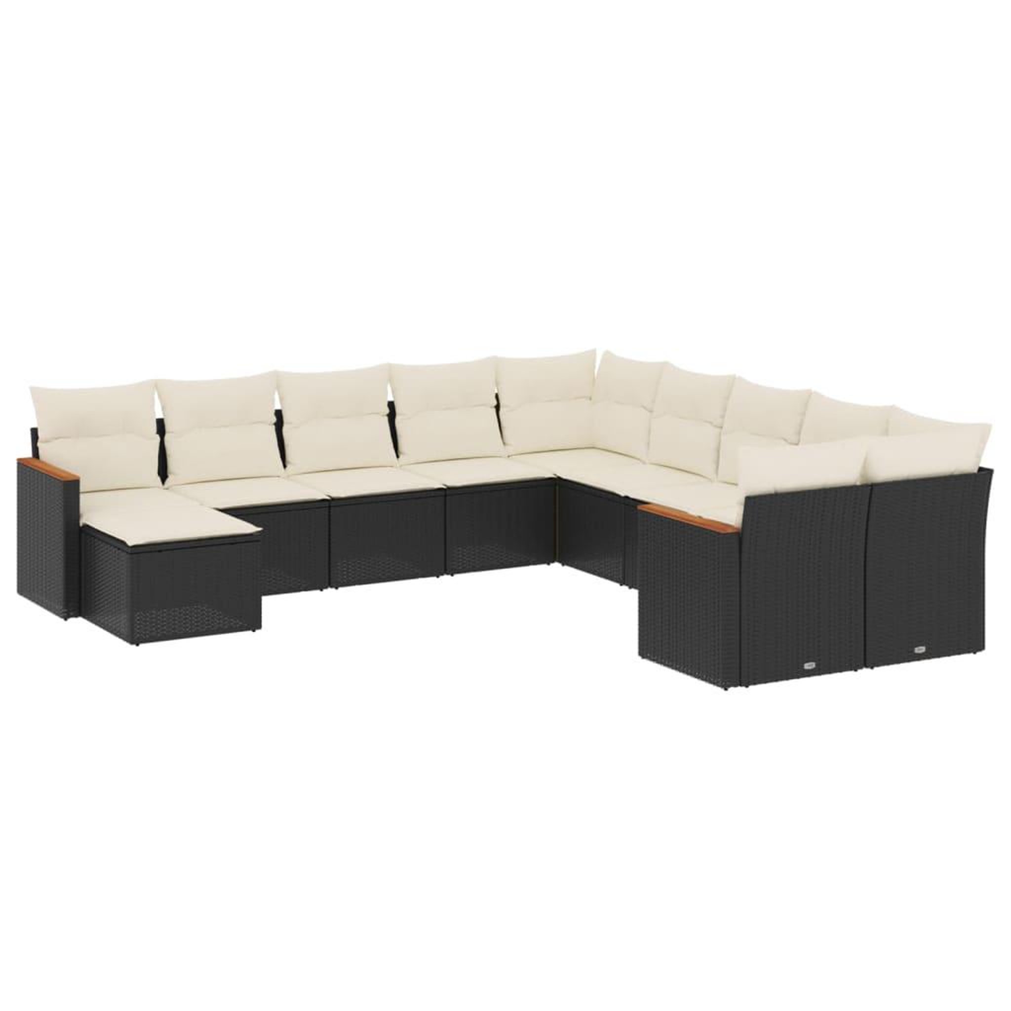 Voir la diapositive 2 : VIDAXL Salon de jardin 11 pcs avec coussins noir resine tressee