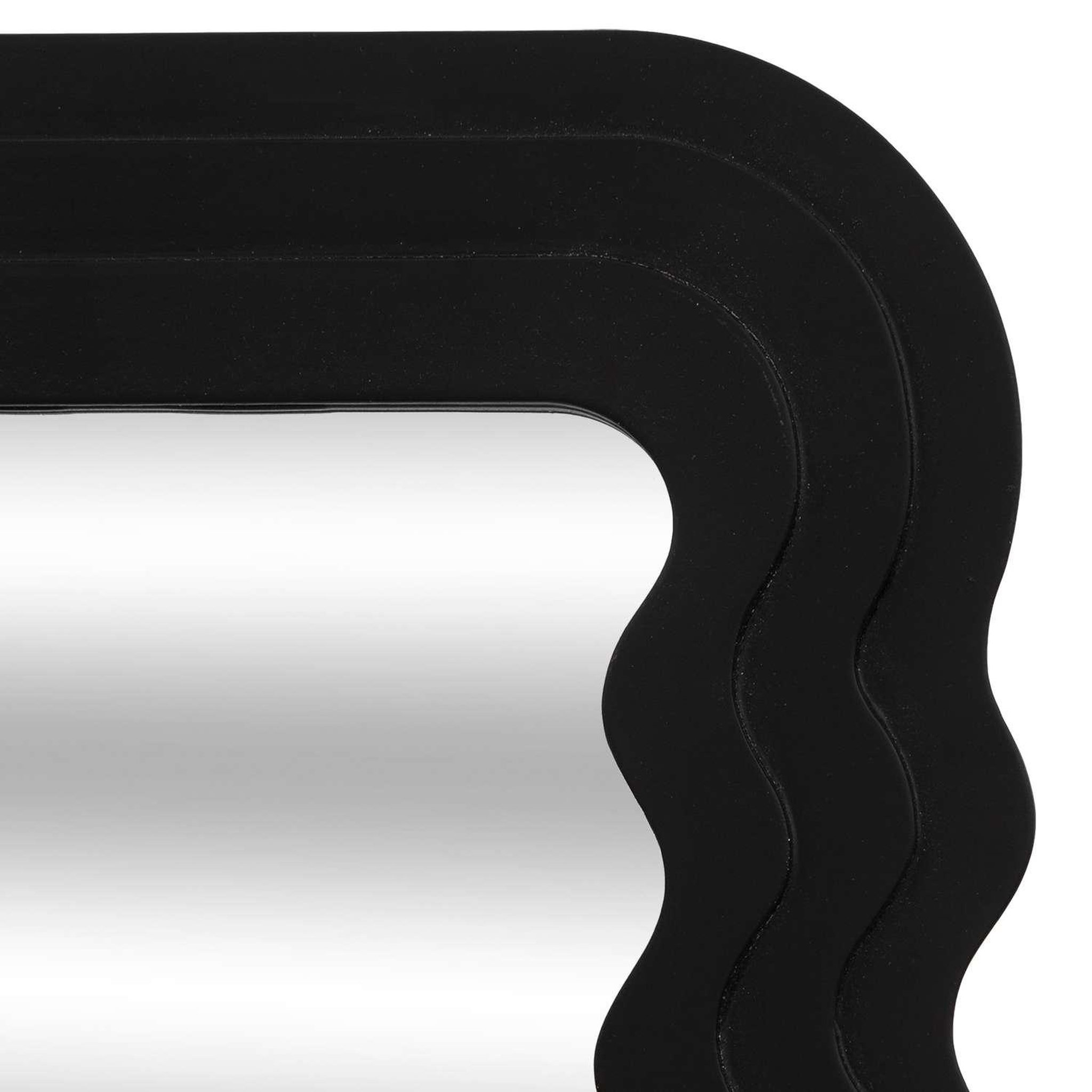 Voir la diapositive 3 : ATMOSPHERA Miroir en bois VAGUES - 40 x 55 cm - Noir