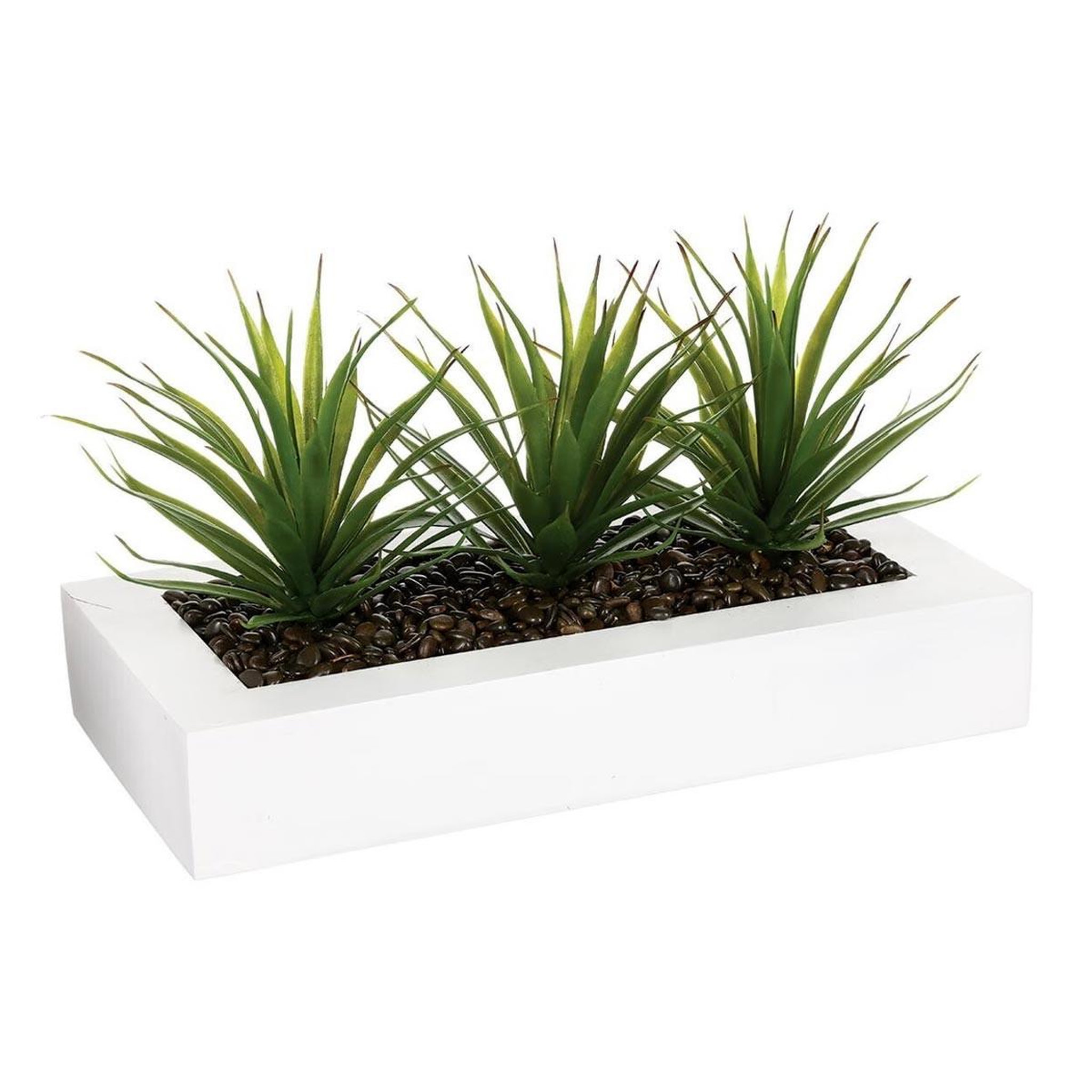 ATMOSPHERA Centre de table aloe vera  plant  31cm blanc