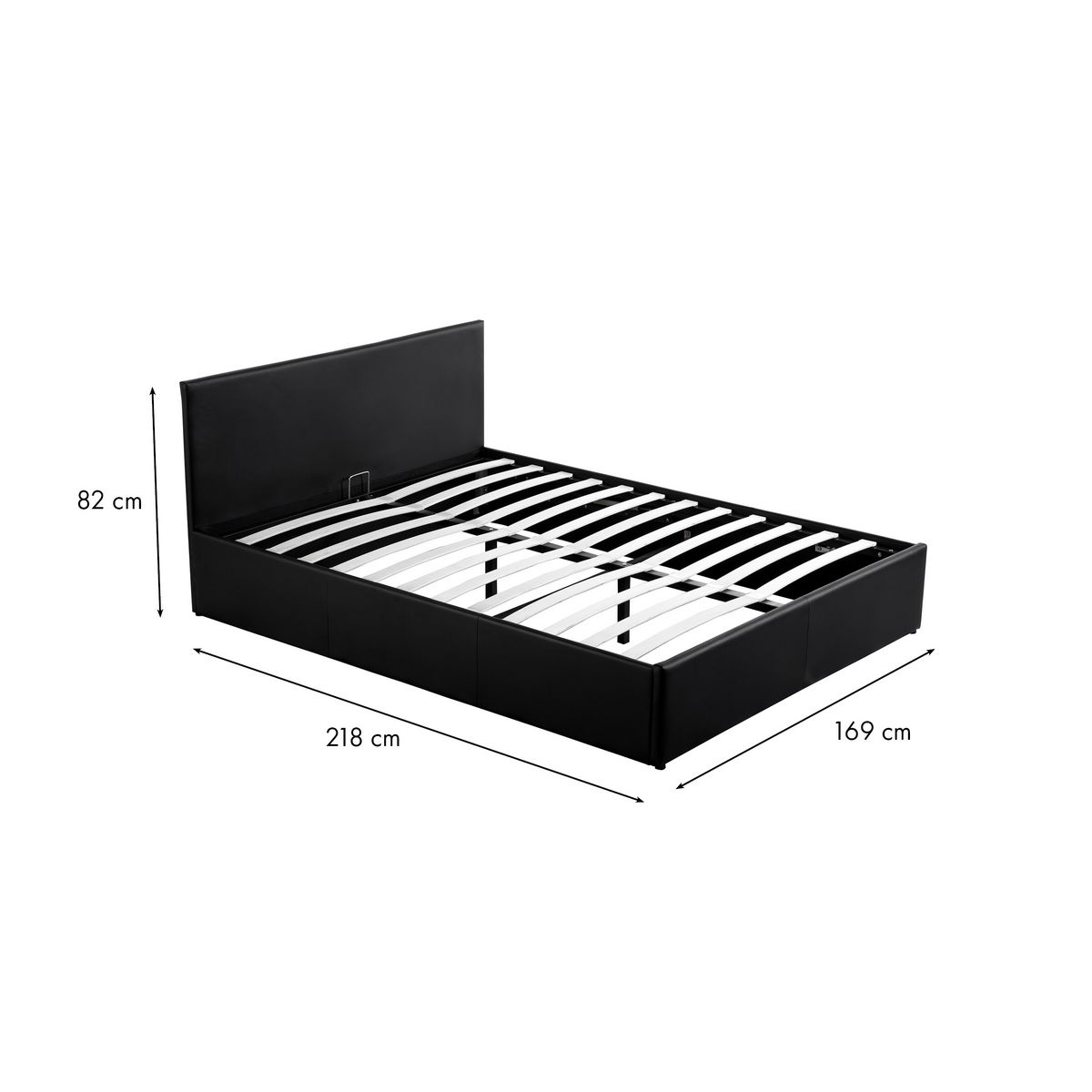 Lit coffre 160x200 cm sommier inclus avec tete de lit WILLOW