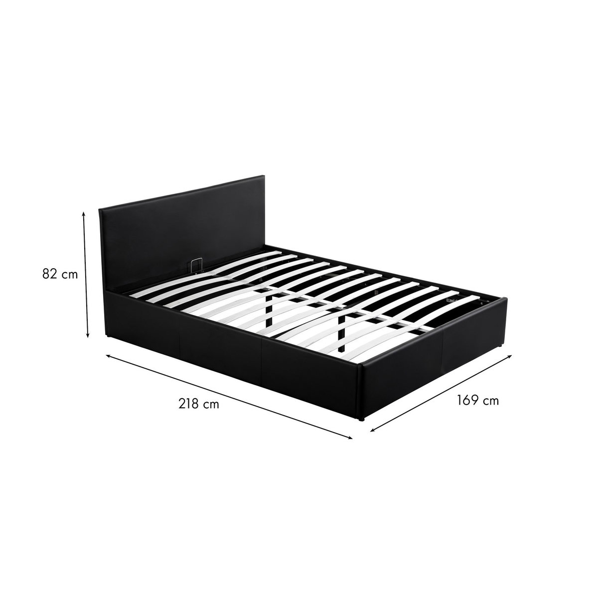 Lit coffre 160x200 cm sommier inclus avec tete de lit WILLOW