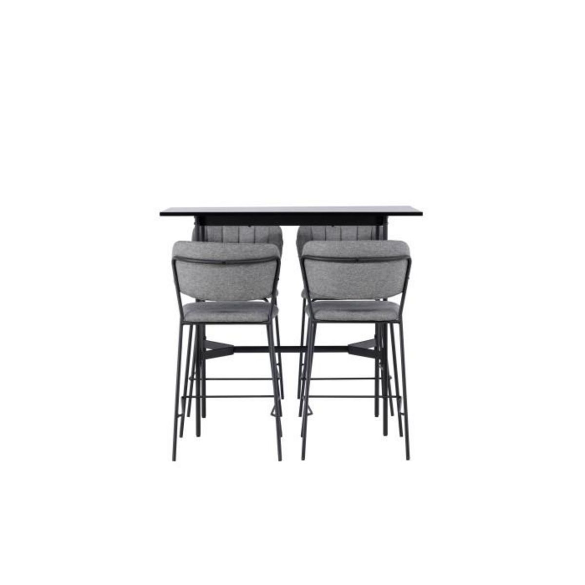 Paris Prix Ensemble Table de Bar & 4 Chaises  Rax & Bell  120cm Noir & Gris