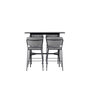 Voir la diapositive 3 : Paris Prix Ensemble Table de Bar & 4 Chaises  Rax & Bell  120cm Noir & Gris