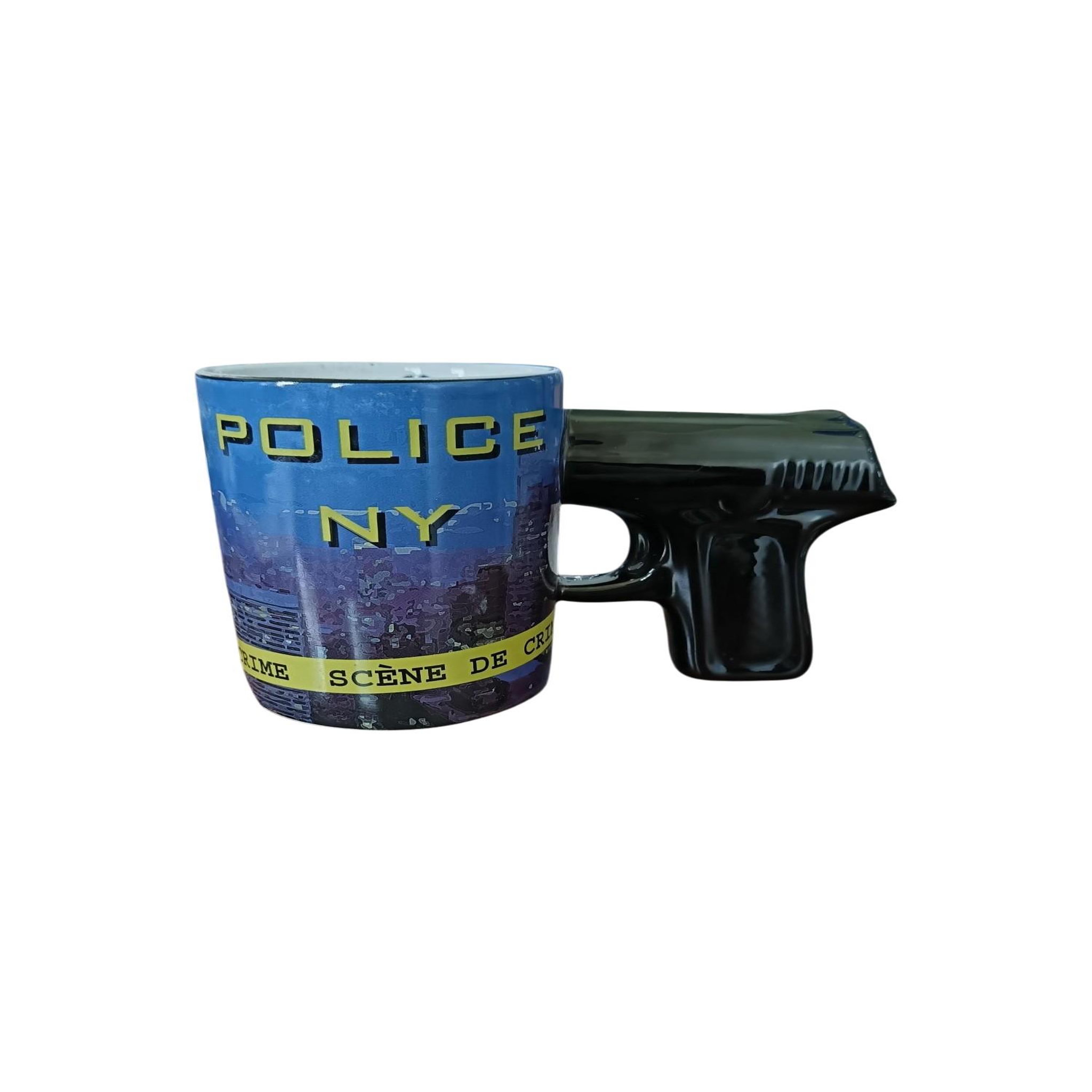Voir la diapositive 3 : Eden Mug police ny avec anse pistolet 10 cm