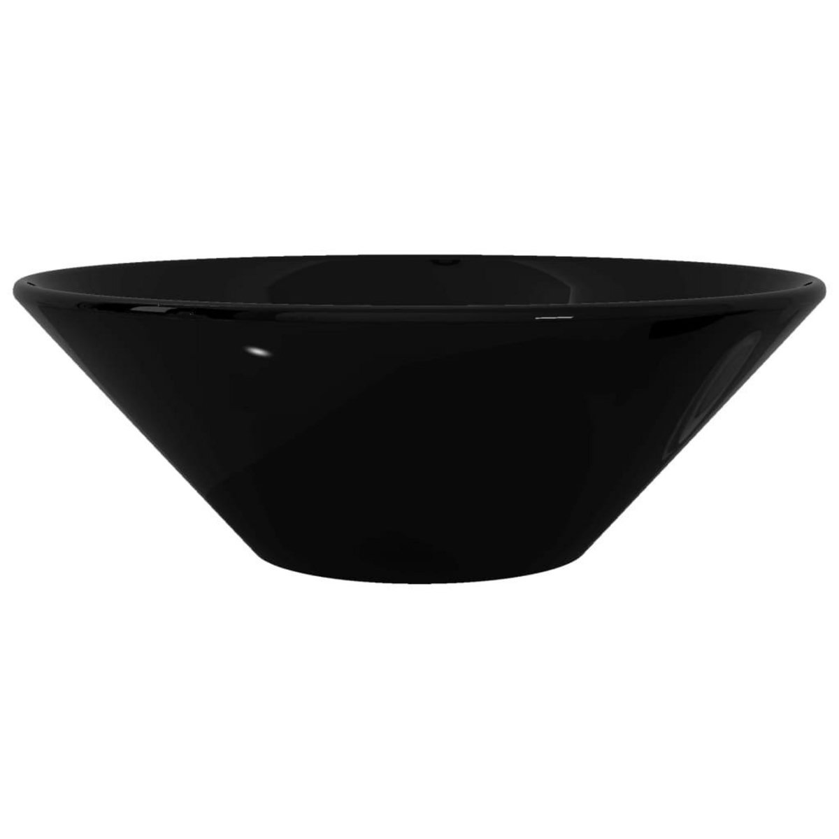 VIDAXL Vasque rond ceramique Noir pour salle de bain