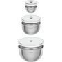 Voir la diapositive 2 : ZWILLING Boîte alimentaire 3 bols inox avec couvercles S-M-L