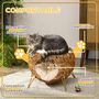 Voir la diapositive 6 : PAWHUT Panier chat lit chat cosy grand confort dim. Ø 40 x 32H cm coussin moelleux inclus polyester beige rotin