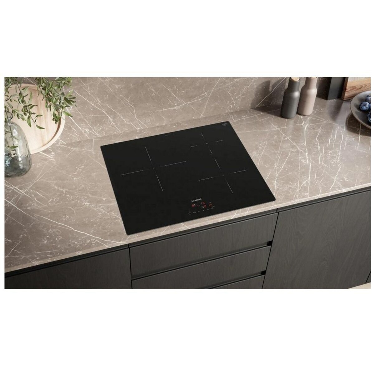 Siemens Table de cuisson induction 60cm 3 foyers 4600w noir - EU611BJB5E