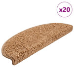 VIDAXL Tapis d'escalier 20 pcs beige 65x21x4 cm