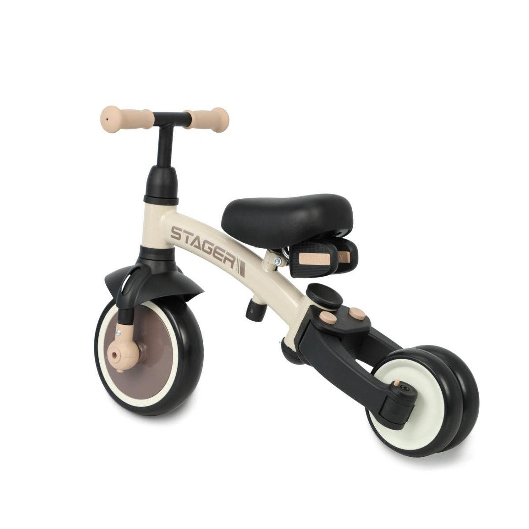 Voir la diapositive 2 : QPLAY Tricycle  stager 3-en-1 marron