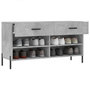 Voir la diapositive 4 : VIDAXL Banc a chaussures gris beton 102x35x55 cm bois d'ingenierie