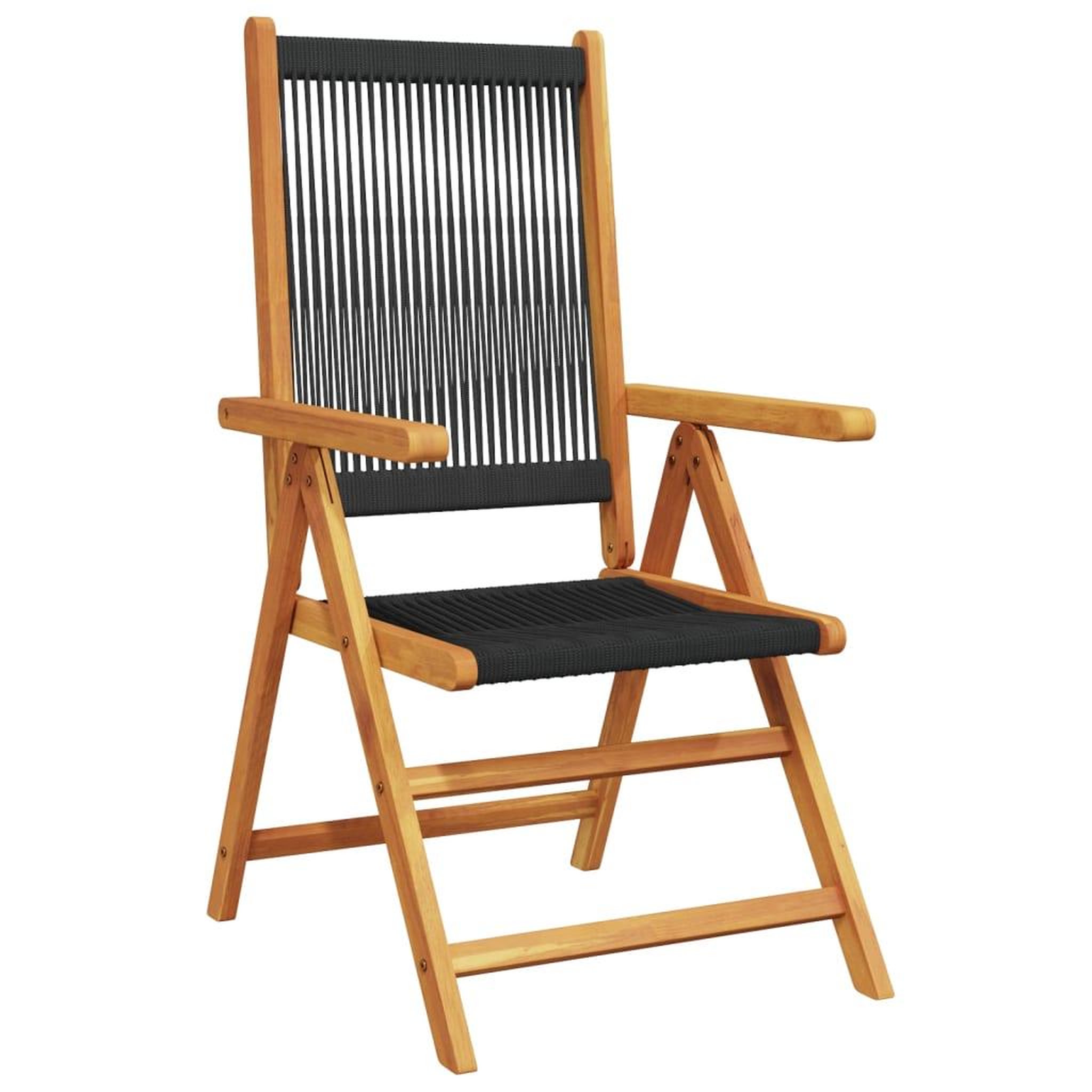 Voir la diapositive 3 : VIDAXL Chaises inclinables de jardin lot de 8 noir bois massif acacia