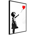 Paris Prix Affiche Murale Encadrée  Banksy Girl with Balloon I. Coloris disponibles : Jaune, Noir