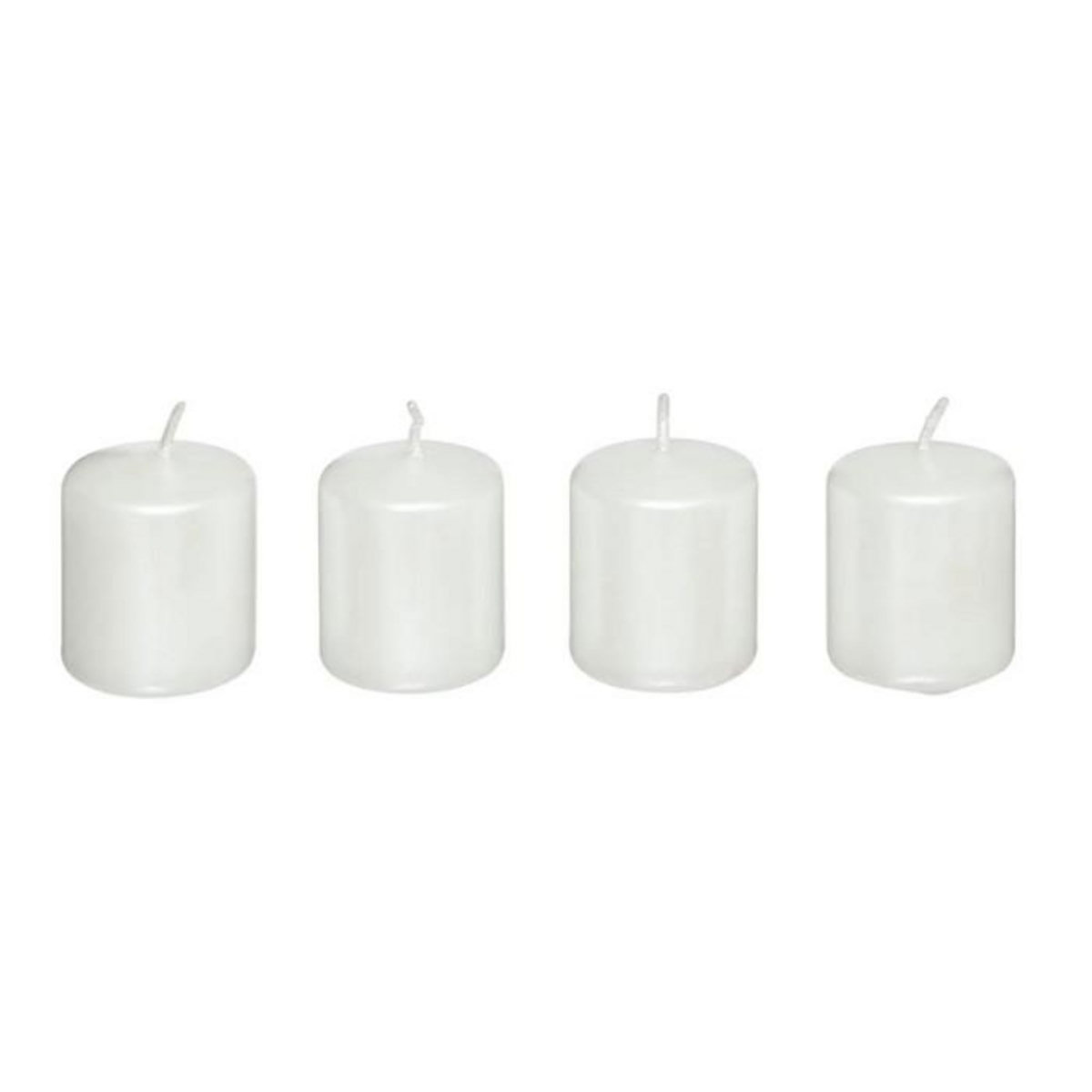 ATMOSPHERA Lot de 4 Bougies Déco  Satin  4cm Blanc