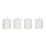 ATMOSPHERA Lot de 4 Bougies Déco  Satin  4cm Blanc