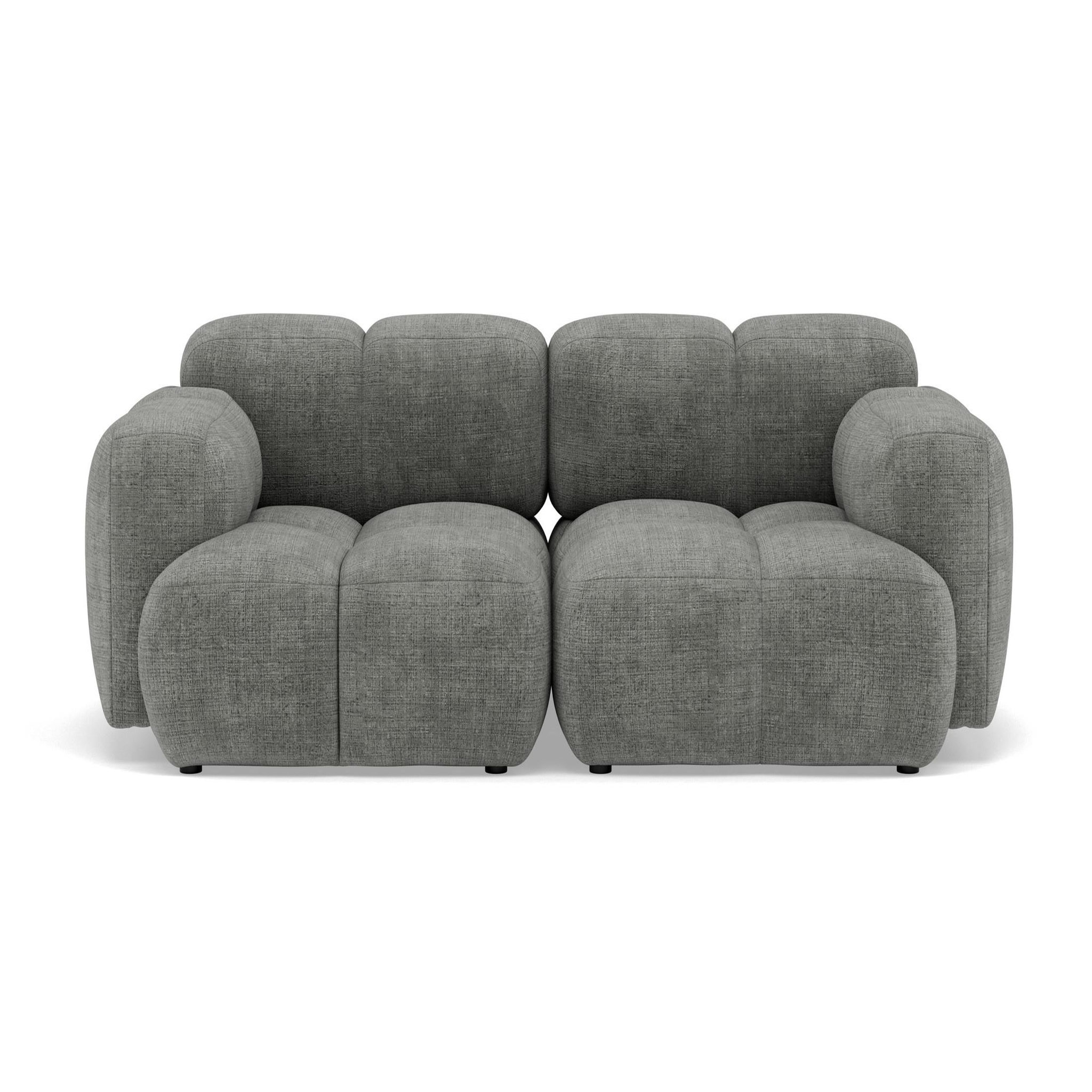 Voir la diapositive 1 : BEST MOBILIER Grace - canapé modulable 2 places en velours texturé