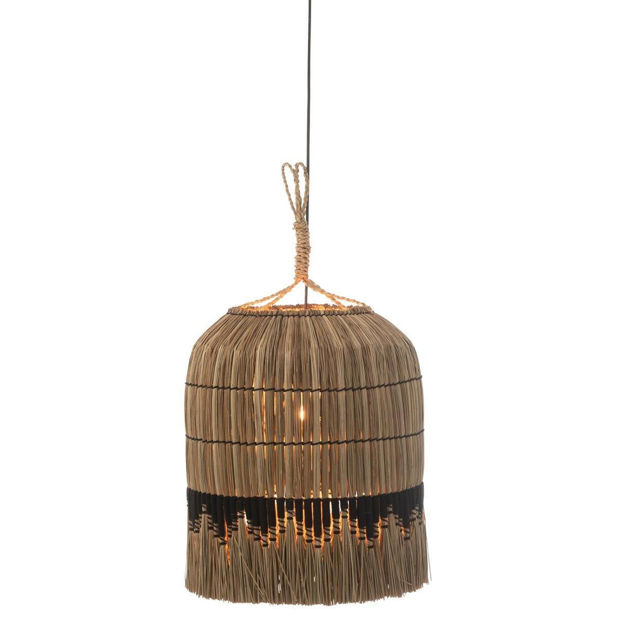 Voir la diapositive 2 : J-LINE Lampe Suspension Déco  Black Lombok  50cm Naturel