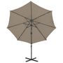 Voir la diapositive 4 : VIDAXL Parasol de jardin en porte-a-faux et mat et lumieres LED taupe