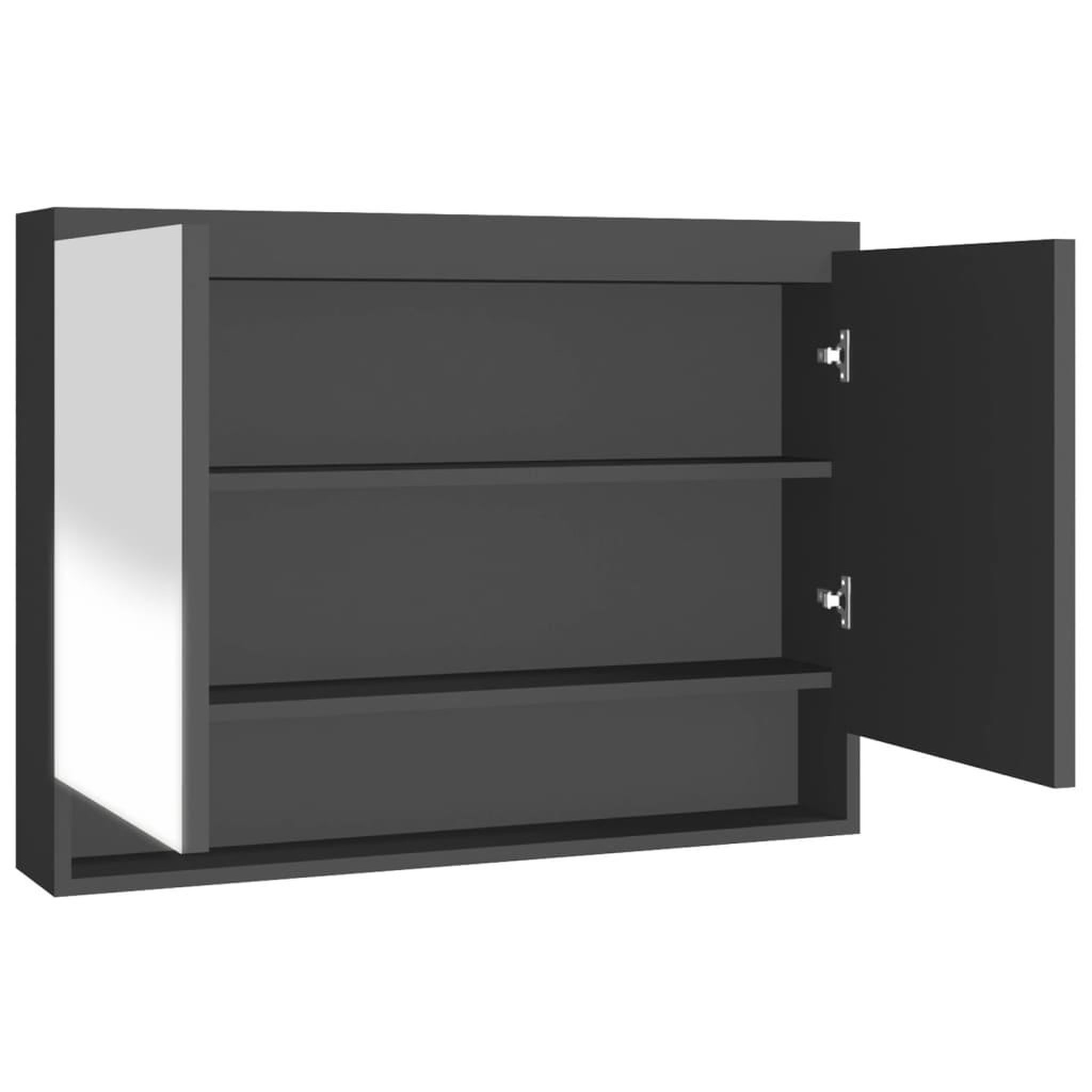 VIDAXL Armoire a miroir de salle de bain 80x15x60 cm mdf anthracite