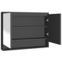 Voir la diapositive 1 : VIDAXL Armoire a miroir de salle de bain 80x15x60 cm MDF anthracite