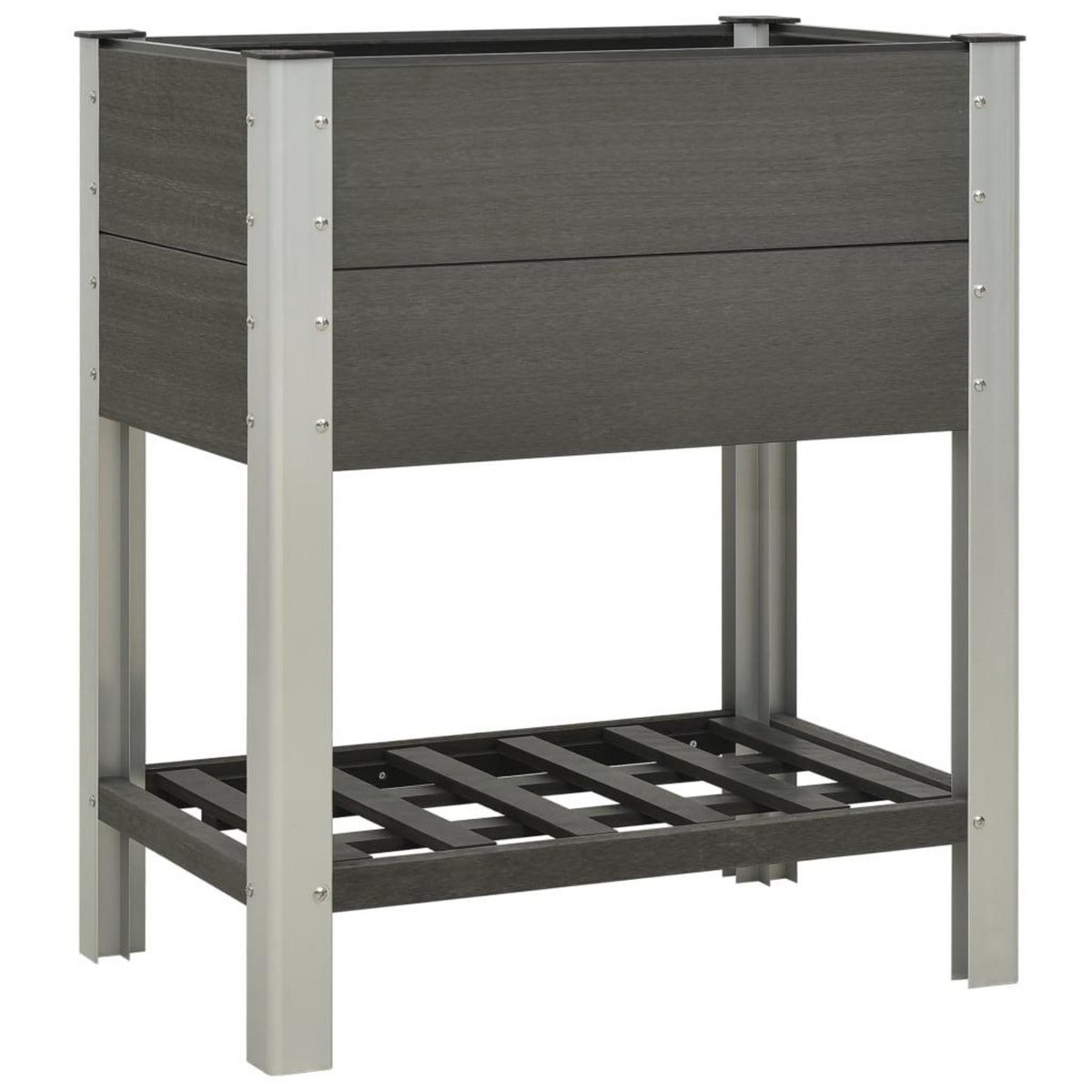 VIDAXL Lit sureleve de jardin avec etagere 75x50x90 cm WPC Gris