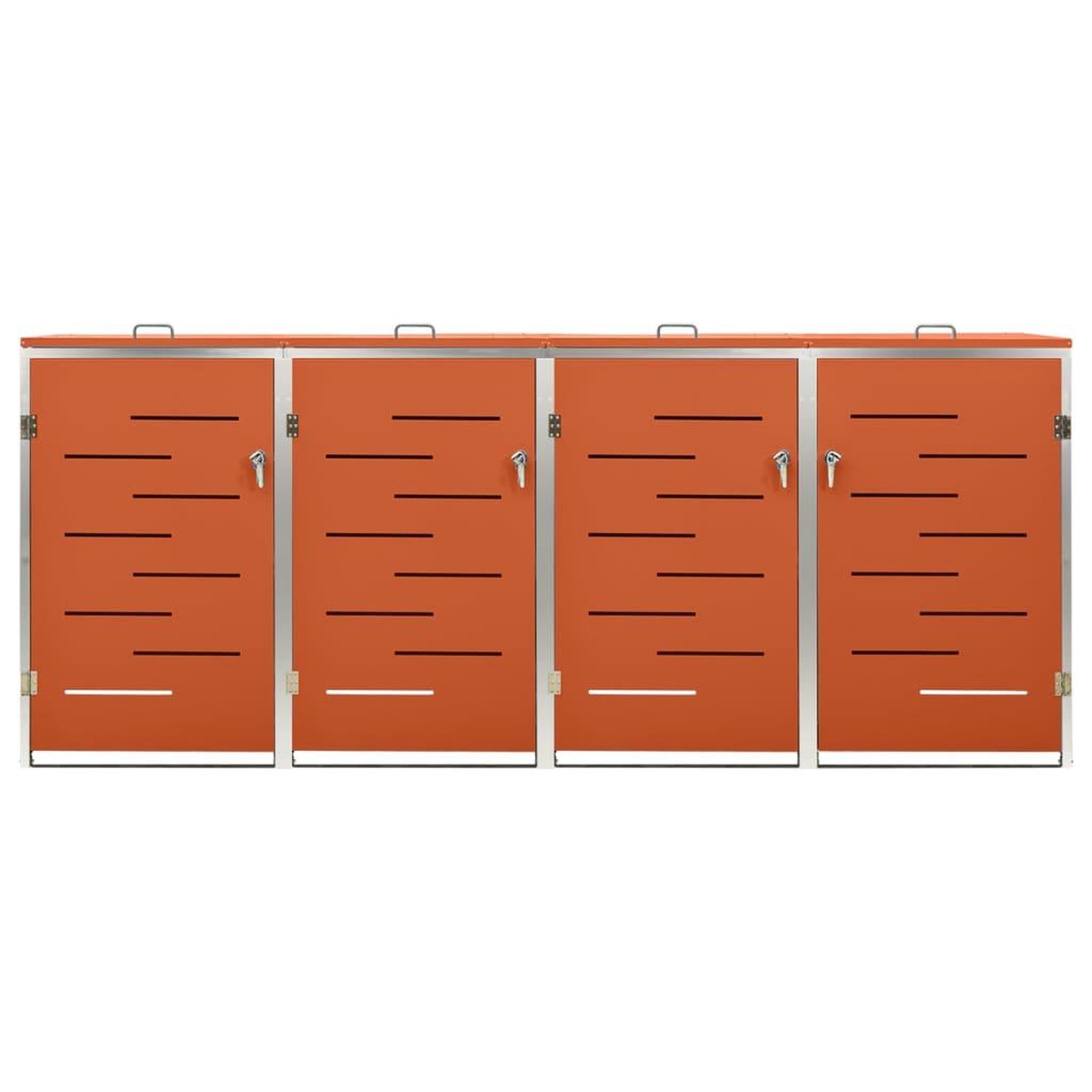 Voir la diapositive 5 : VIDAXL Abri pour quatre poubelles 276,5x77,5x112,5 cm Inox