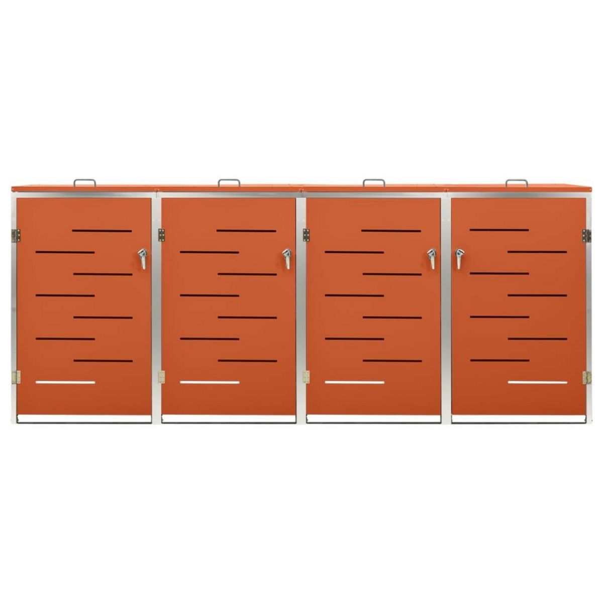 VIDAXL Abri pour quatre poubelles 276,5x77,5x112,5 cm Inox