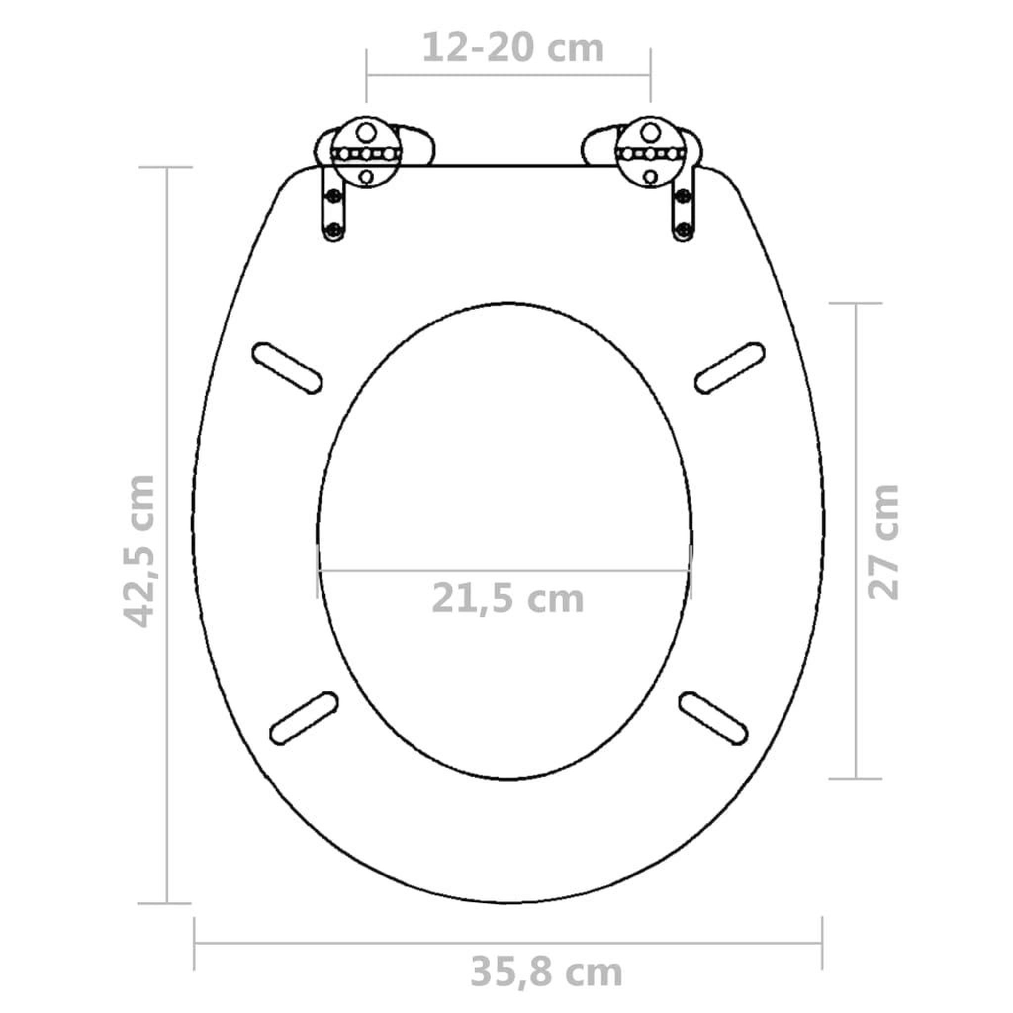 Voir la diapositive 6 : VIDAXL Siege de toilette MDF Couvercle a fermeture en douceur Marron
