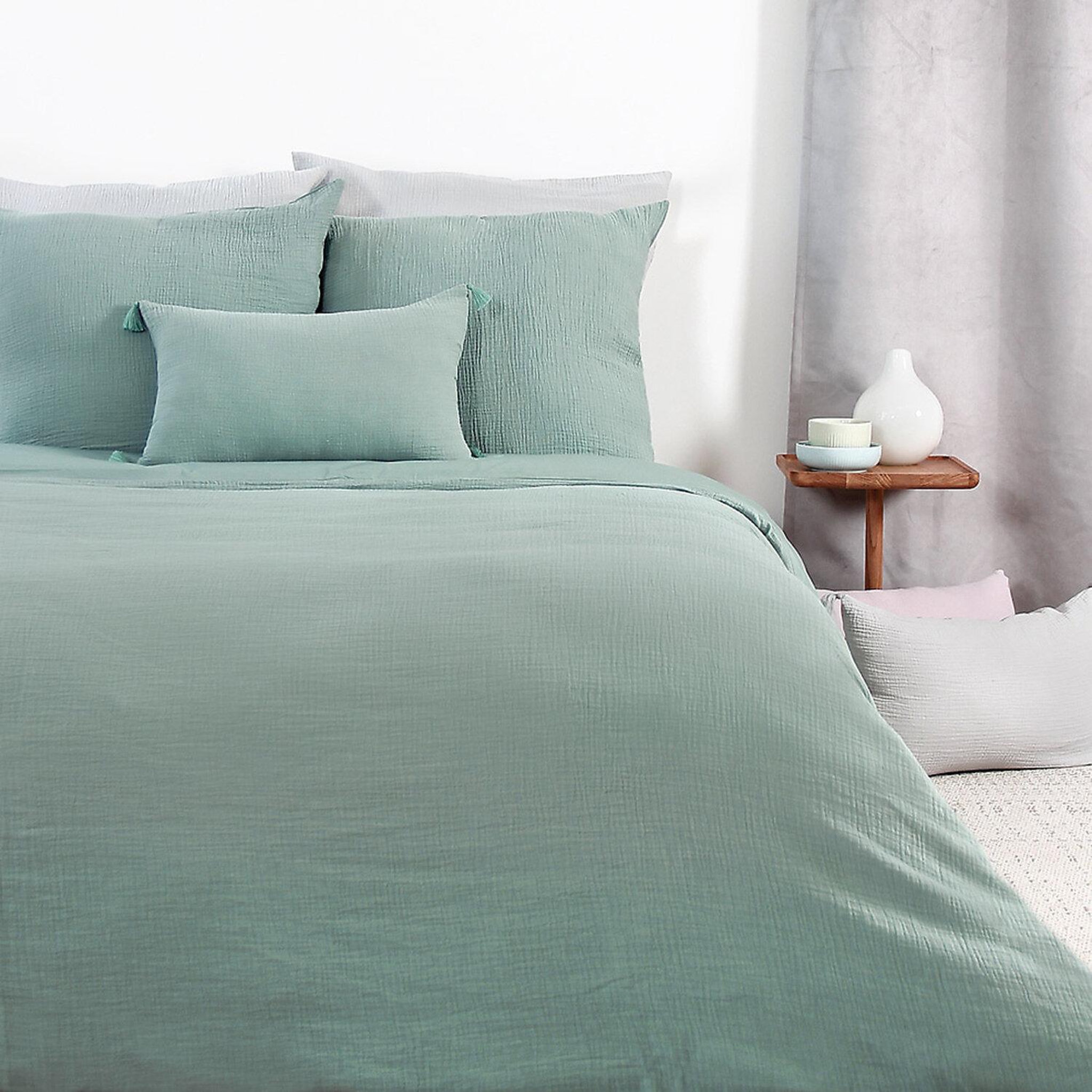 Voir la diapositive 1 : Home collection Parure housse de couette 100% gaze de coton