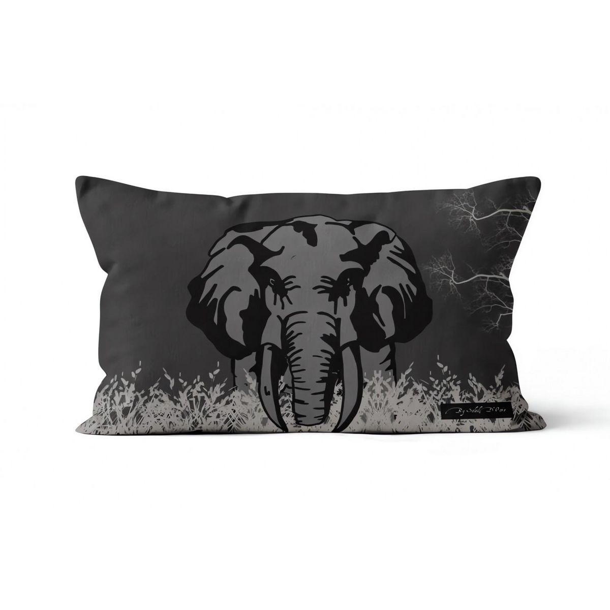 SOLEIL D'OCRE Housse de coussin 32x50 cm ELEPHANT, par Soleil d'Ocre