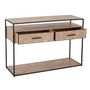 Voir la diapositive 4 : Paris Prix Console 2 Tiroirs  Miraza  120cm Naturel & Noir
