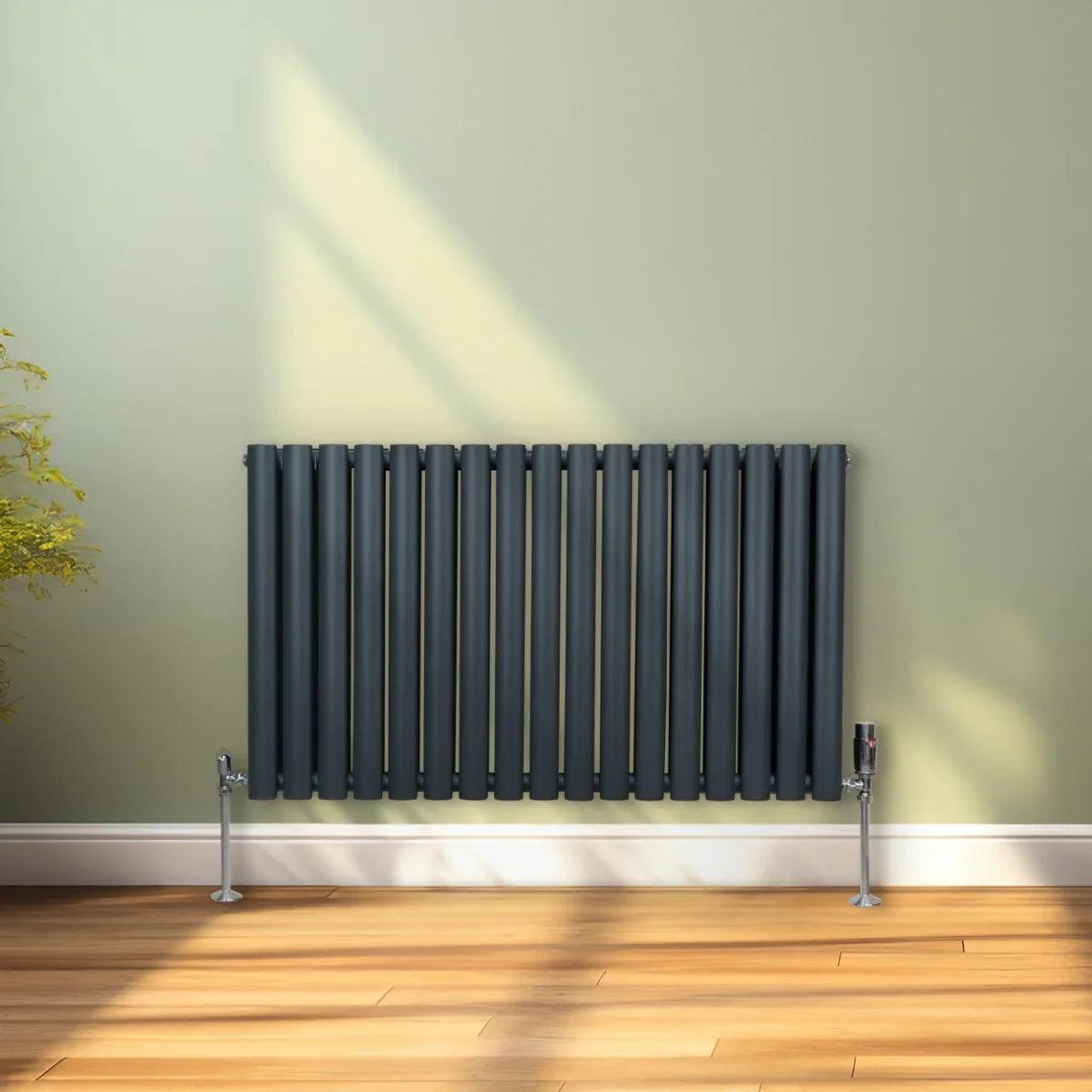 Voir la diapositive 4 : MONSTERSHOP Radiateur à colonnes ovales & robinet, 2 panneaux - 600 x 1020 mm