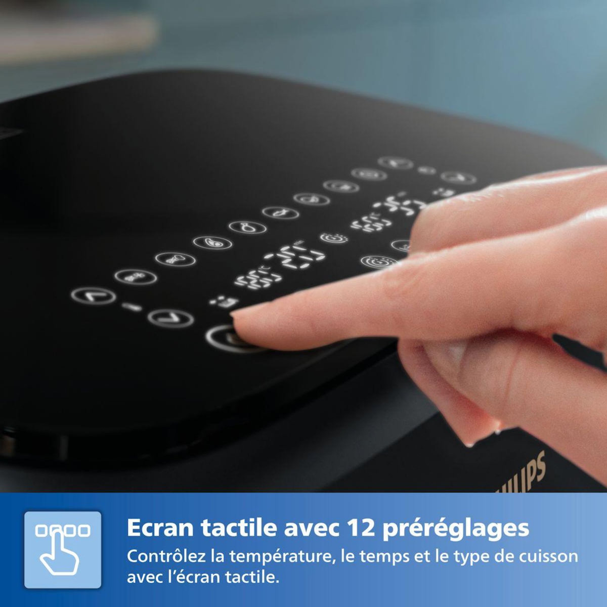 Philips Airfryer NA555/00 friteuse sans huile double panier + vapeur Métal, Série 5000 9L (3+6L)