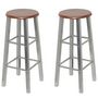 Voir la diapositive 2 : VIDAXL Tabourets de bar lot de 4 argente et marron MDF