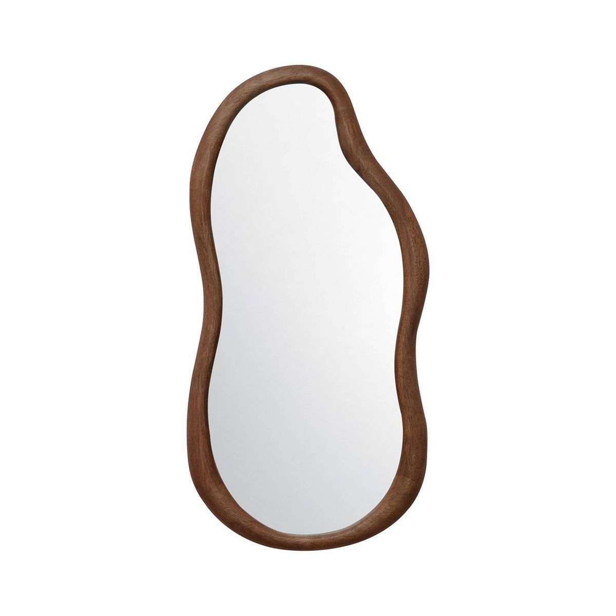 SWEEEK Miroir organique AUSTIN en bois d'hévéa, couleur noyer, 3 tailles différentes