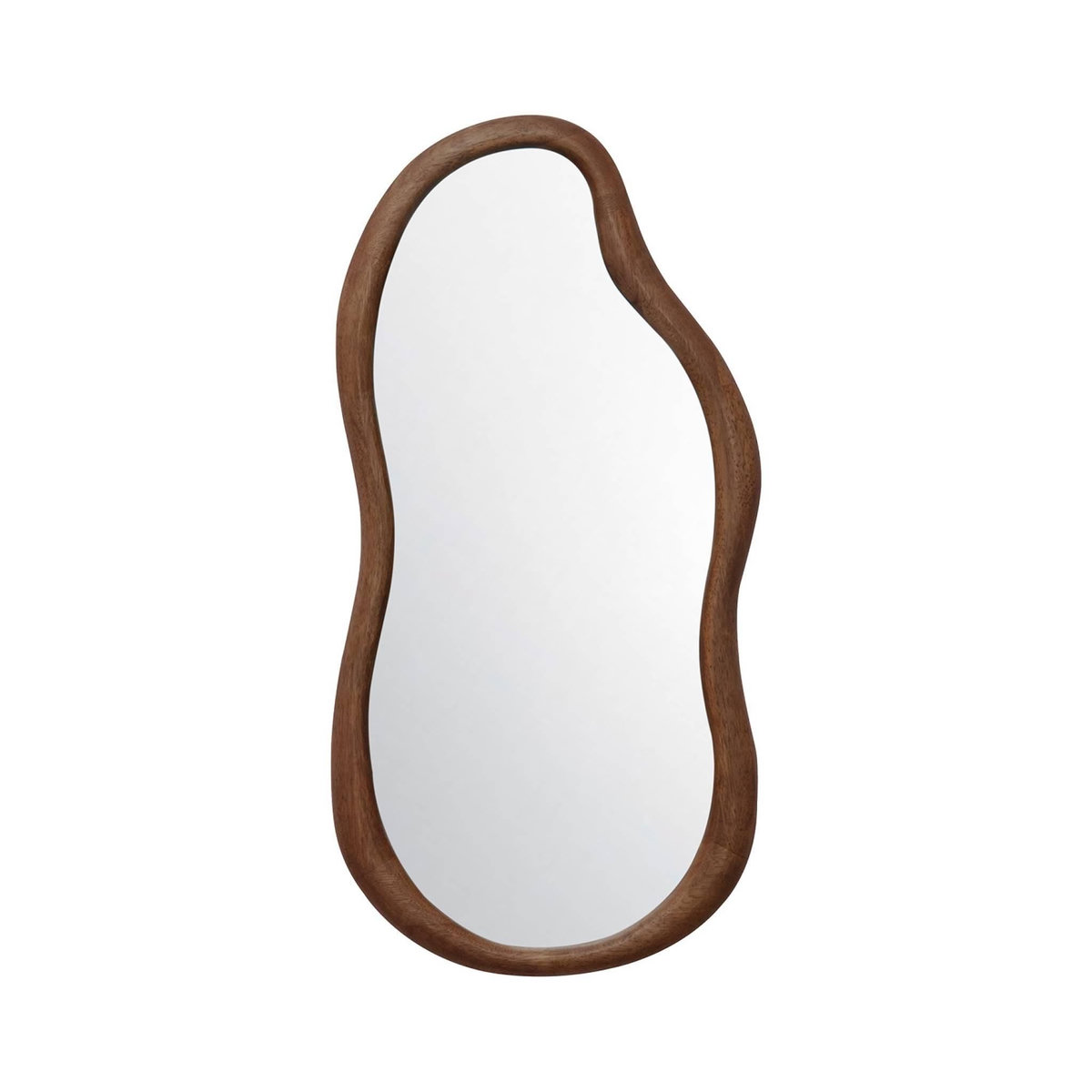 SWEEEK Miroir organique AUSTIN en bois d'hévéa, couleur noyer, 3 tailles différentes