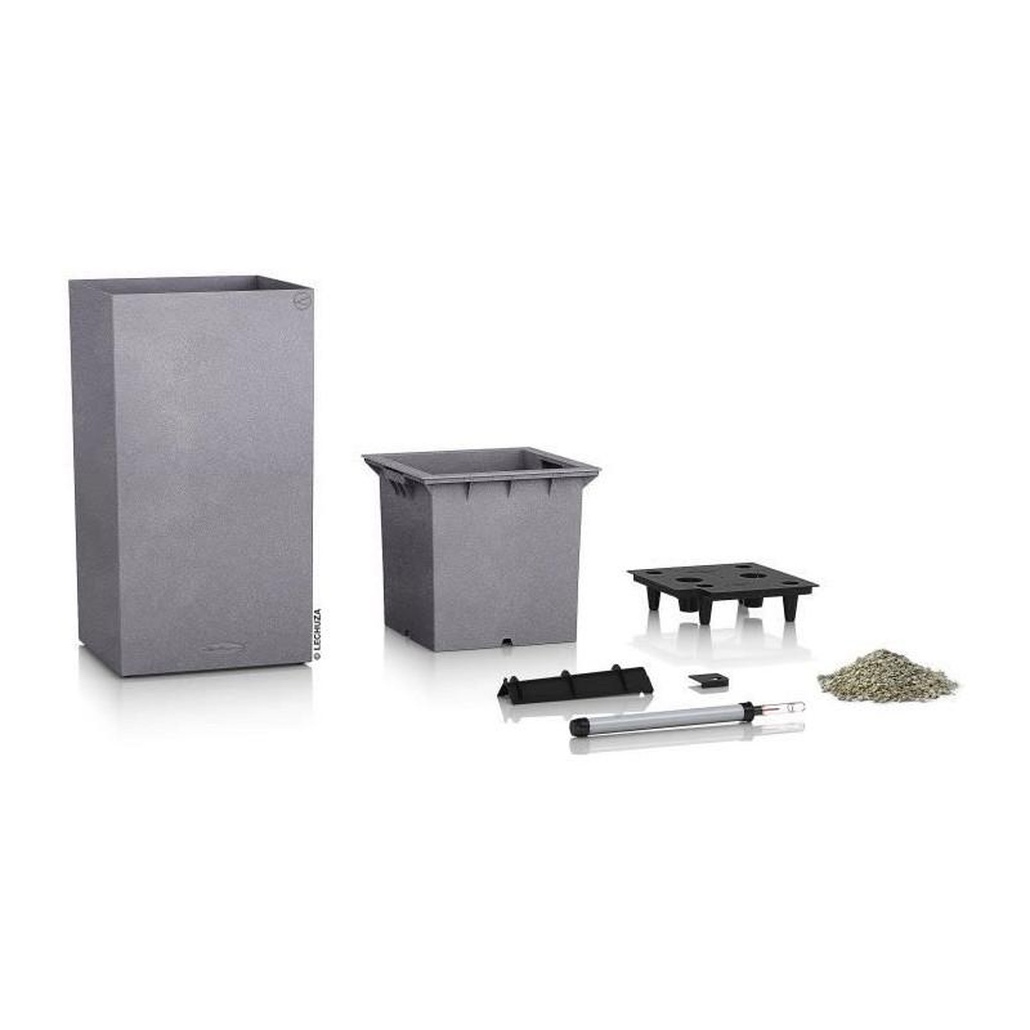 Voir la diapositive 2 : LECHUZA Pot Canto Color 76, gris pierre 7 L 76 cm