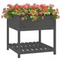 Voir la diapositive 4 : VIDAXL Jardiniere avec etagere Gris 82,5x82,5x81 cm Bois massif de pin