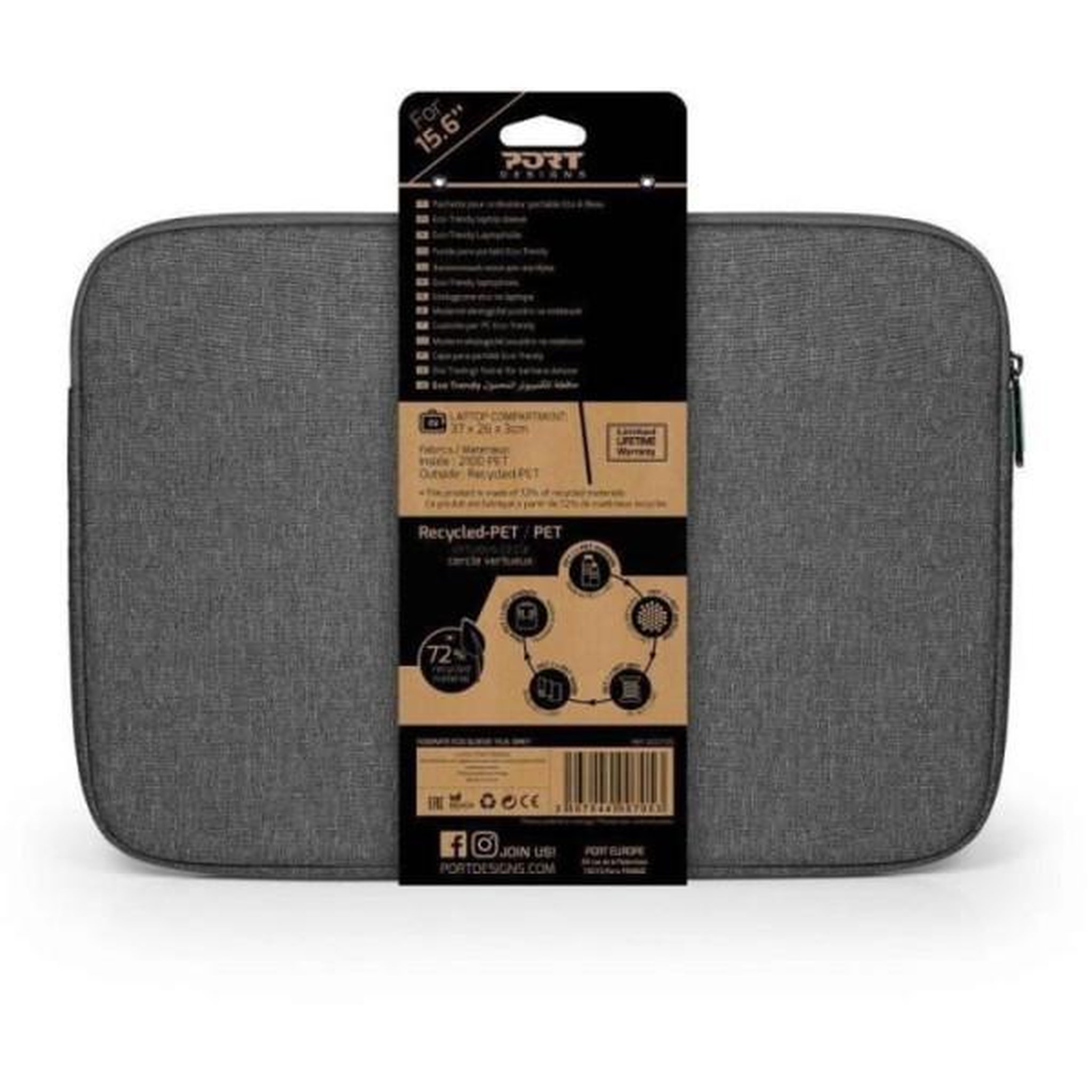 Voir la diapositive 4 : PORT DESIGNS Housse pour ordinateur portable Port Designs Yosemite Eco Gris 13-14 pouces